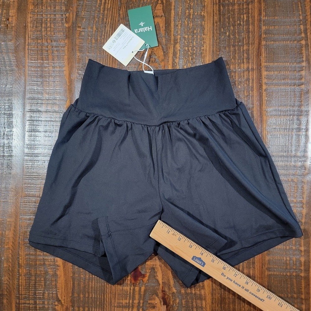 Halara SoftlyZero Airy High Waisted Active Shorts Black Women's Size Medium Long